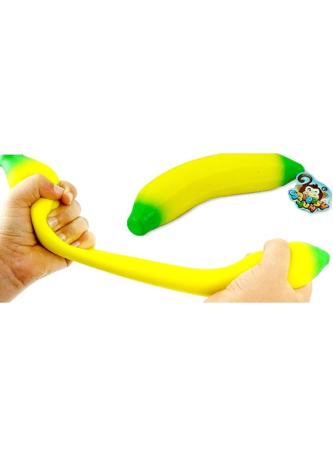 JA-RU Super Stretchy Banana and Bouncy Ball Bundle Fidget Stress Relief Toy for Kid and Adults. Stretches Long. Great ADD ADHD Autism & Hand Therapy. Plus 1 Bouncy Ball. Smells Good 3340p.