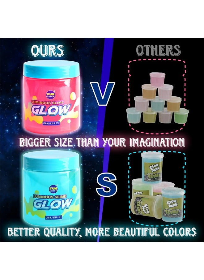 35.16 Fl Oz Glow In The Dark Slime For Kids 6+, Funkidz 1040 Ml Large Slime Pack Neon Colors Slime Kit Green Blue Pink Yellow Big Slime Gifts For Boys Girls Birthday Party