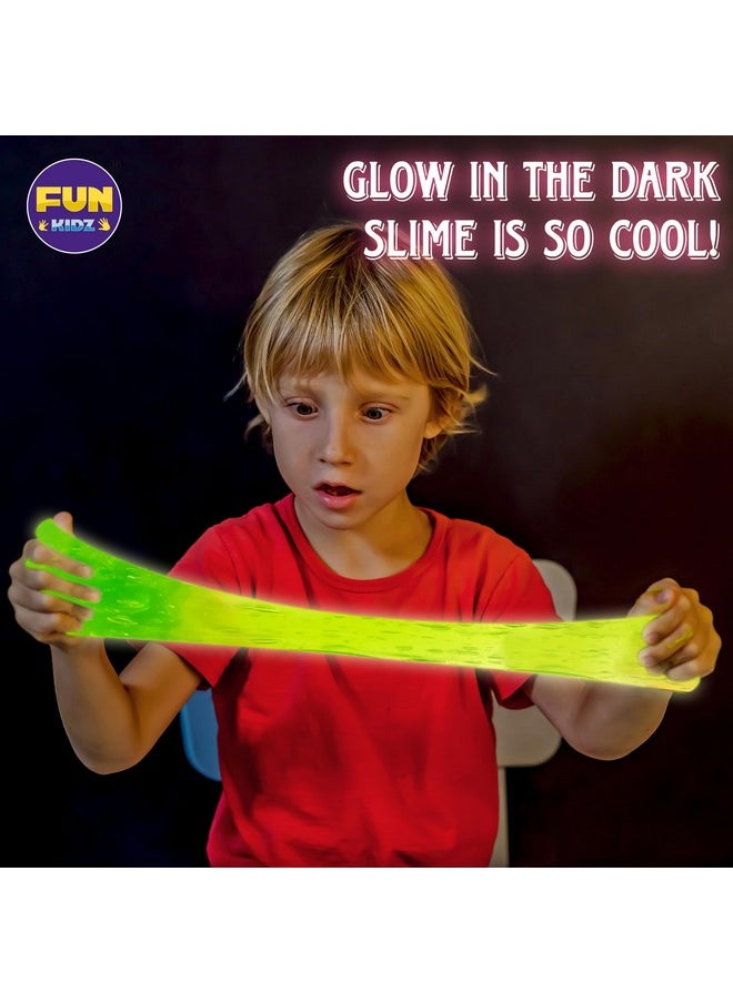 35.16 Fl Oz Glow In The Dark Slime For Kids 6+, Funkidz 1040 Ml Large Slime Pack Neon Colors Slime Kit Green Blue Pink Yellow Big Slime Gifts For Boys Girls Birthday Party