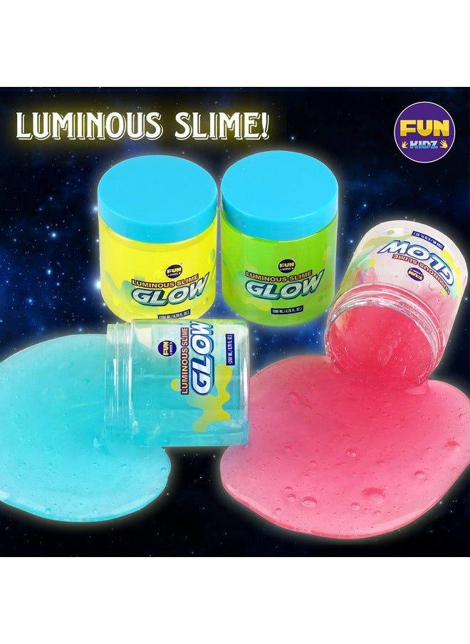 35.16 Fl Oz Glow In The Dark Slime For Kids 6+, Funkidz 1040 Ml Large Slime Pack Neon Colors Slime Kit Green Blue Pink Yellow Big Slime Gifts For Boys Girls Birthday Party