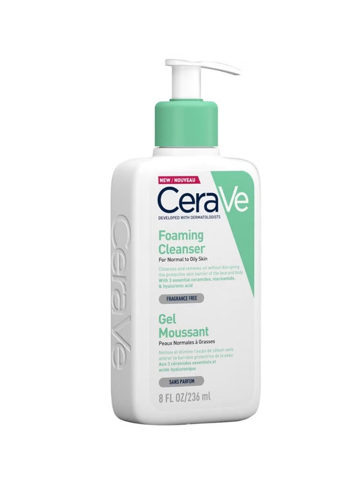 CERAVE Foaming Cleanser For Normal To Oily Skin With Hyaluronic Acid 236ml