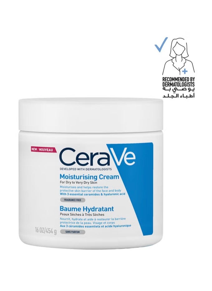 CERAVE Moisturizing Cream For Dry Skin With Hyaluronic Acid 454grams