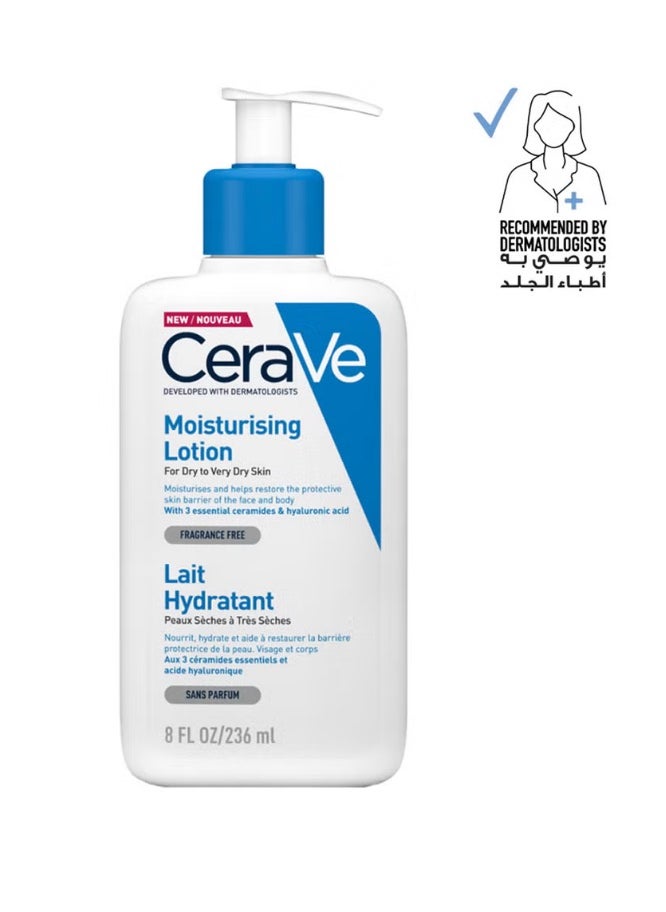 CeraVe Moisturizing Lotion For Dry To Very Dry Skin With Hyaluronic Acid 236ml