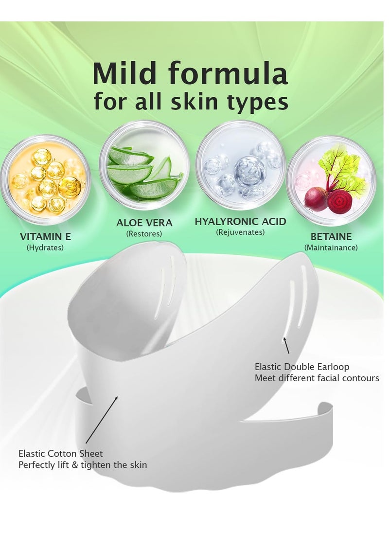 16PCS V Shape Lift Mask, Double Chin Tightener, Neck Lift Mask with Aloe Vera Extract, Hyaluronic Acid and Vitamin E, Anti-Aging Face Mask, Neck Firming Mask, Face Lift Strap, Face Skin Care for Women