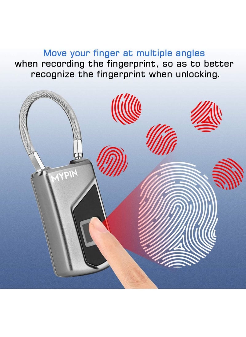 SKEIDO UsB Rechargeable smart Keyless Fingerprint Lock IP66 Waterproof anti-Theft security Padlock Door Luggage Case Lock