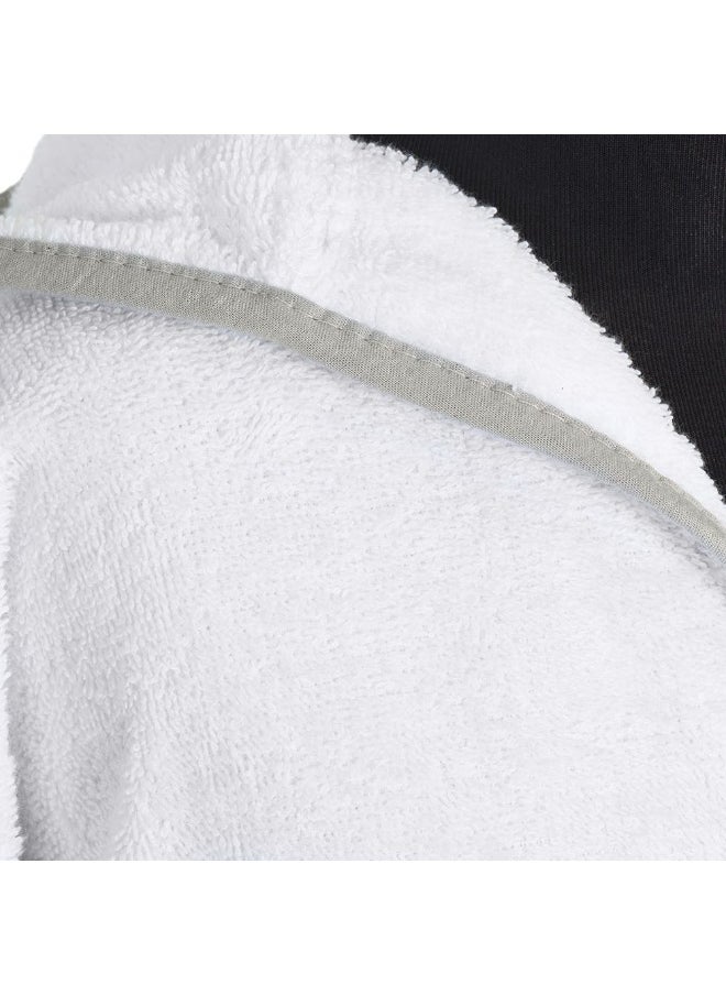 Yalla Hooded Kids Robe, White And Silver - 400 Gsm, Xl