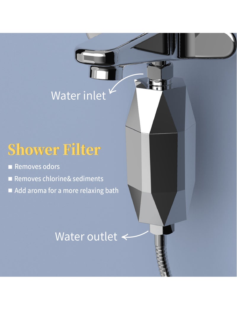 7 Stage Shower Filter, Shower Filter for Hard Tap Water High Output Shower Water Filter to Remove Chlorine Fluoride Heavy Metals, Improves the Condition of Your Skin, Hair and Nails