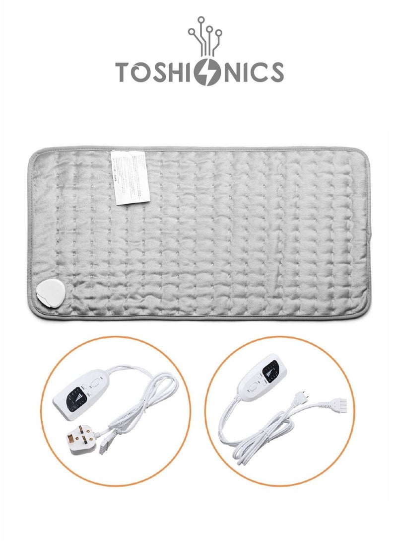 Electrical Heating Pad for Pain Relief of Back Neck Shoulder and Cramps with 6 Electric Temperature Options 4 Timer Settings Auto Shut Off 12x24 inch 75 Watts Heat Pad with Controller Hand and Machine Washable Heating Pad Relaxing Electrical Heating Blanket for Adults and Elder Only