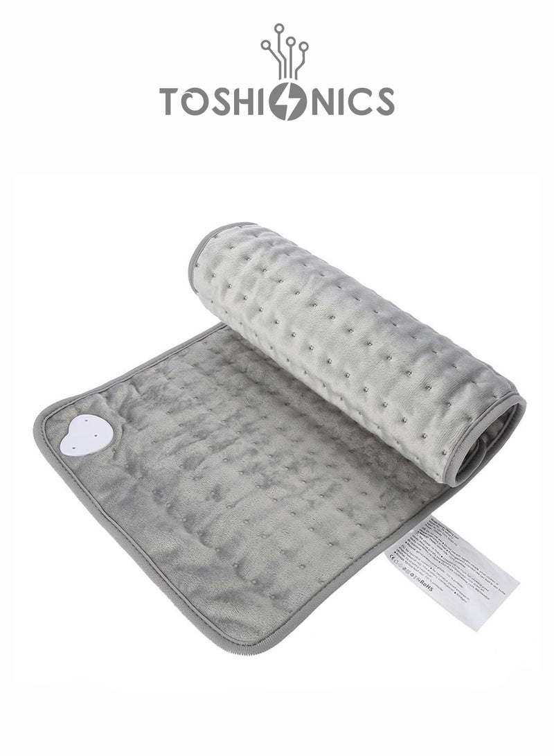 Electrical Heating Pad for Pain Relief of Back Neck Shoulder and Cramps with 6 Electric Temperature Options 4 Timer Settings Auto Shut Off 12x24 inch 75 Watts Heat Pad with Controller Hand and Machine Washable Heating Pad Relaxing Electrical Heating Blanket for Adults and Elder Only