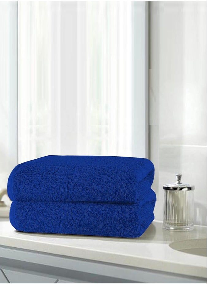 Premium SPA,GYM,POOL, SALOON Towels .100% Cotton Bath Towel Pack of 2 70x140Cm,650 GSM Royal Blue