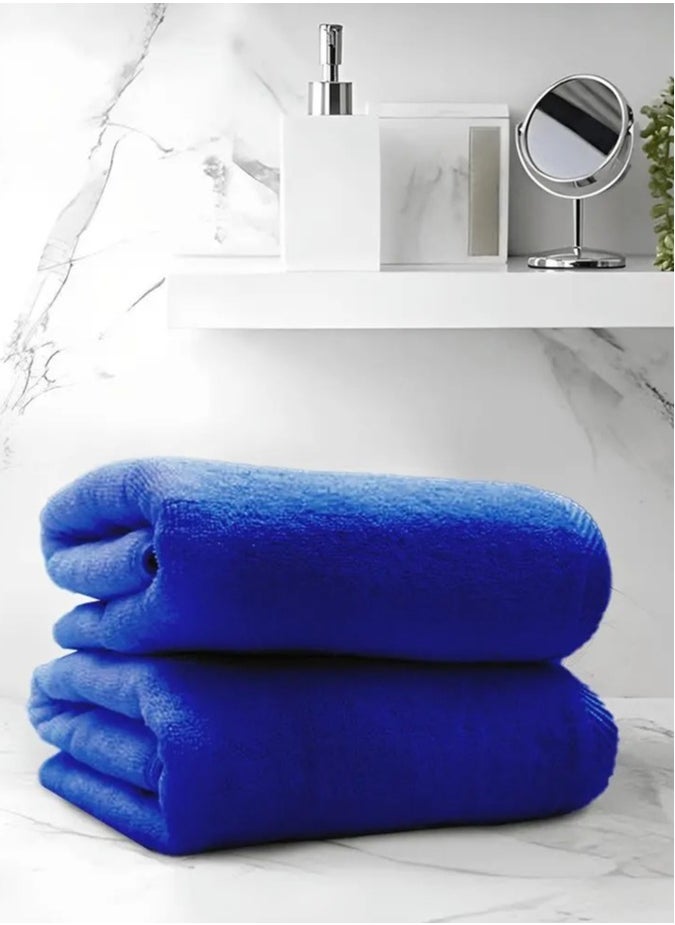 Premium SPA,GYM,POOL, SALOON Towels .100% Cotton Bath Towel Pack of 2 70x140Cm,650 GSM Royal Blue