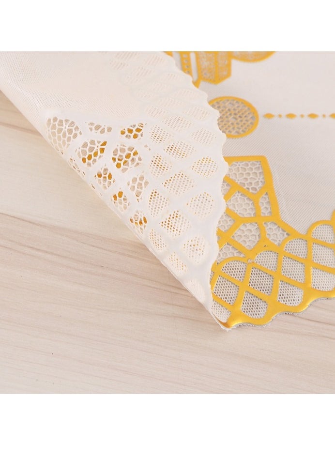 Set of 10 Pcs Placemat For Ramadan Mubarak Waterproof And Non-slip Eid Mubarak Round Table Mat Moon Decorations
