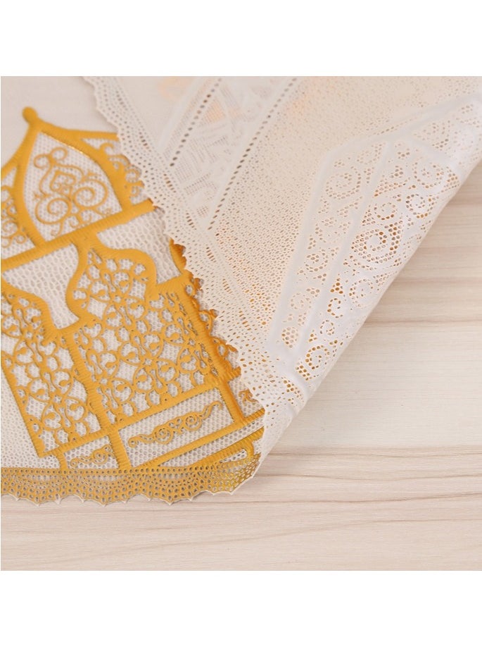 Set of 10 Pcs Placemat For Ramadan Mubarak Waterproof And Non-slip Eid Mubarak Table Mat Moon Decorations