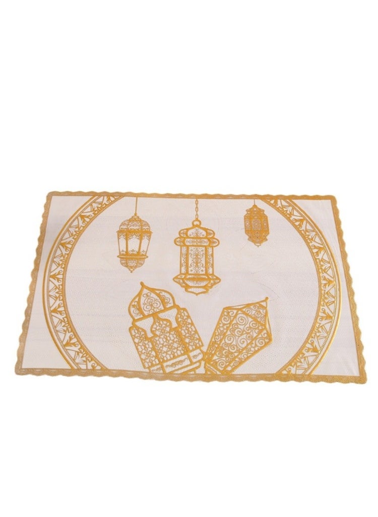 Set of 10 Pcs Placemat For Ramadan Mubarak Waterproof And Non-slip Eid Mubarak Table Mat Moon Decorations