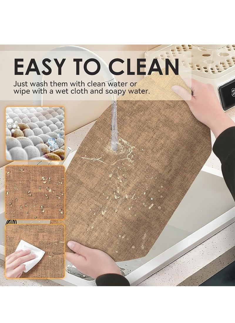 Set of 4 Vinyl Placemats – Heat-Resistant, Waterproof, and Easy-to-Clean Faux Leather Table Mats, Durable Dining Mats for Kitchen, Patio, Dining Room, Non-Slip Table Protectors, Stylish and Functional Table Mats