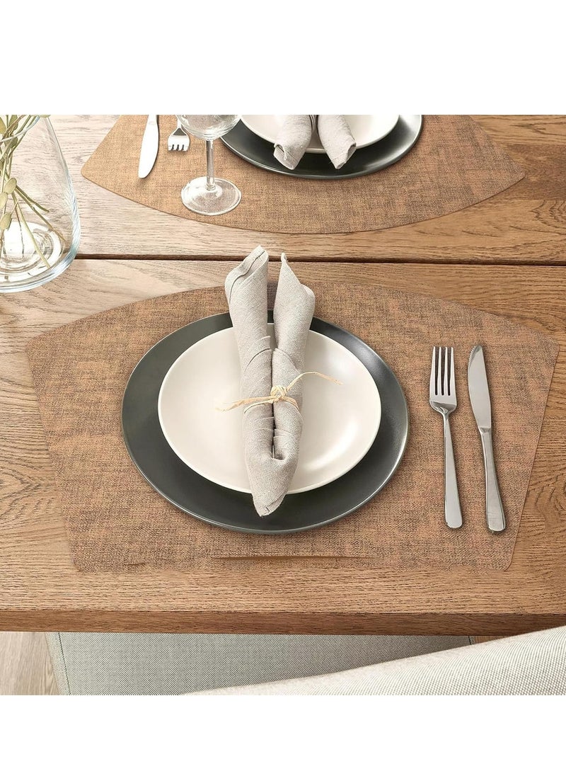 Set of 4 Vinyl Placemats – Heat-Resistant, Waterproof, and Easy-to-Clean Faux Leather Table Mats, Durable Dining Mats for Kitchen, Patio, Dining Room, Non-Slip Table Protectors, Stylish and Functional Table Mats