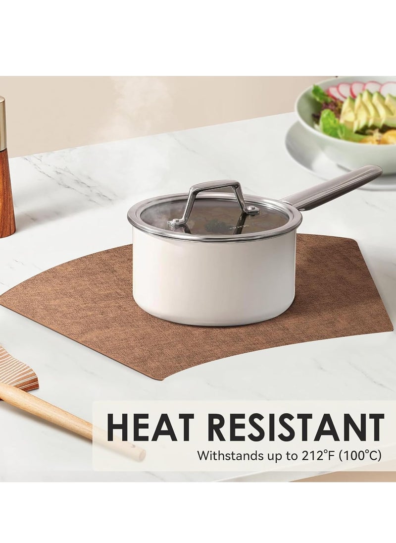 Set of 4 Vinyl Placemats – Heat-Resistant, Waterproof, and Easy-to-Clean Faux Leather Table Mats, Durable Dining Mats for Kitchen, Patio, Dining Room, Non-Slip Table Protectors, Stylish and Functional Table Mats