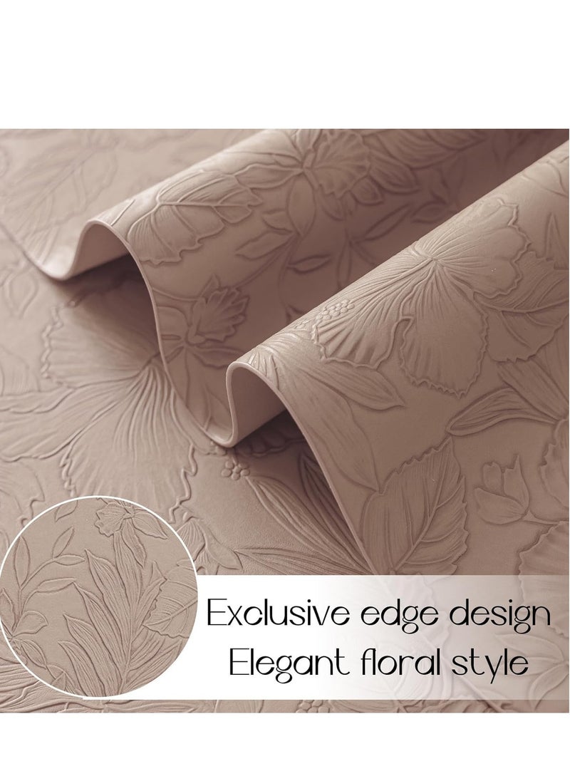 Set of 4 Heat-Resistant Vinyl Placemats – Waterproof, Oilproof, and Anti-Slip Faux Leather Table Mats, Ideal for Indoor and Outdoor Dining, Easy to Clean and Durable, Perfect for Kitchen or Patio