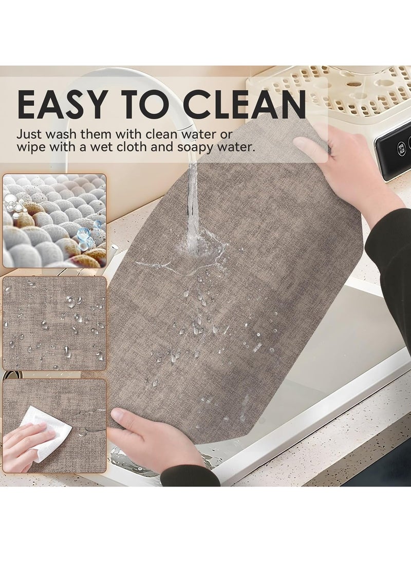 Set of 4 Vinyl Placemats – Heat-Resistant, Waterproof, and Easy-to-Clean Faux Leather Table Mats, Durable Dining Mats for Kitchen, Patio, Dining Room, Non-Slip Table Protectors, Stylish and Functional Table Mats