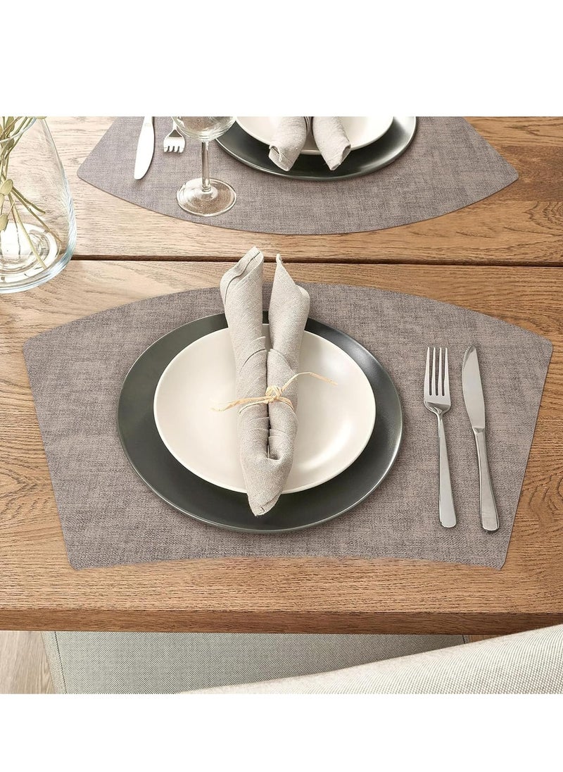 Set of 4 Vinyl Placemats – Heat-Resistant, Waterproof, and Easy-to-Clean Faux Leather Table Mats, Durable Dining Mats for Kitchen, Patio, Dining Room, Non-Slip Table Protectors, Stylish and Functional Table Mats