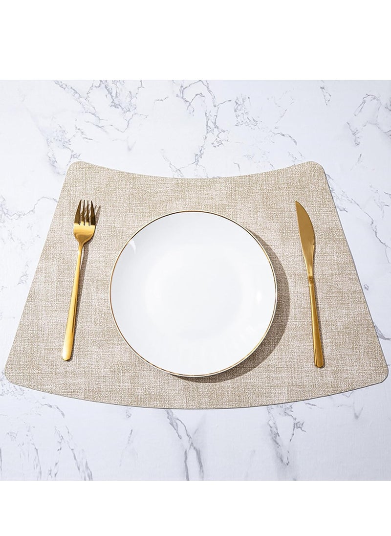 Set of 4 Vinyl Placemats – Heat-Resistant, Waterproof, and Easy-to-Clean Faux Leather Table Mats, Durable Dining Mats for Kitchen, Patio, Dining Room, Non-Slip Table Protectors, Stylish and Functional Table Mats