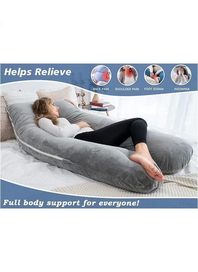 U-Shaped Pillow For Pregnant Women, Waist Support For Pregnant Women Sleeping On The Side, Gray