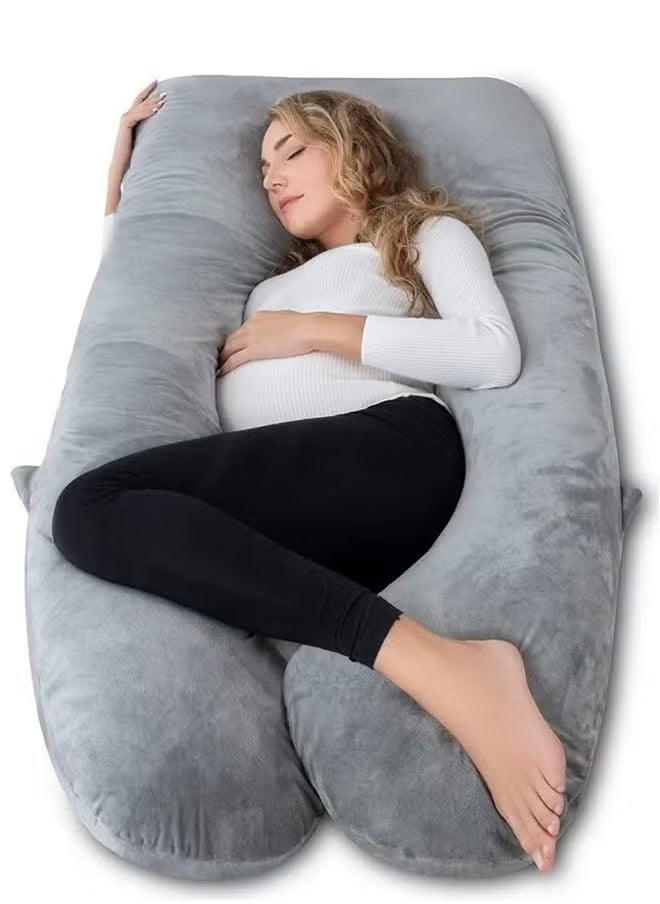 U-Shaped Pillow For Pregnant Women, Waist Support For Pregnant Women Sleeping On The Side, Gray