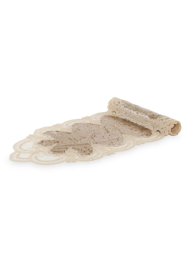 Zar Table Runner, Beige And Brown - 40X180Cm