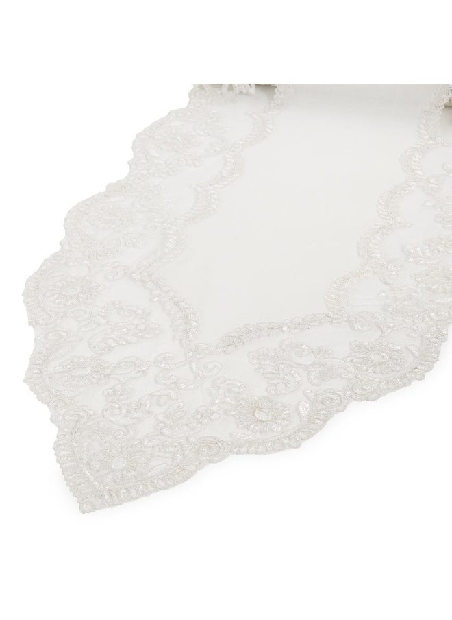 Vane Table Runner, White - 40X180Cm