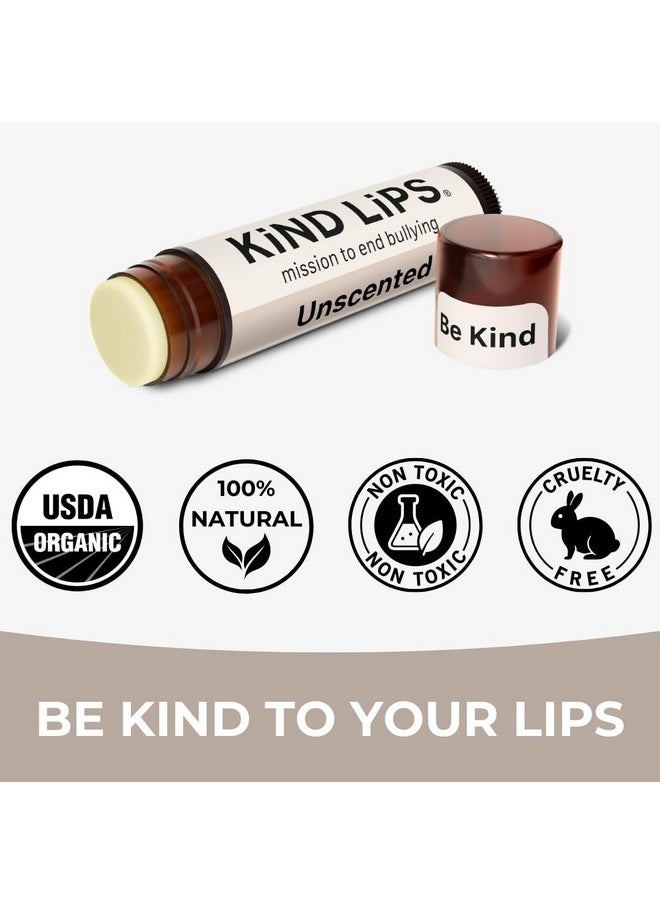 Usda Organic Lip Balm Unscented 3 Pack - 100% Natural, Moisturizing Lip Care With Beeswax. Hydrates & Nourishes Dry, Chapped Lips. Cruelty-Free, Eco-Friendly, And Non-Toxic. Unflavored