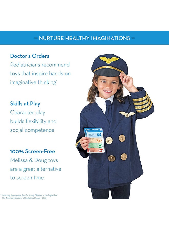 6-Piece Pilot Role Play Costume Set