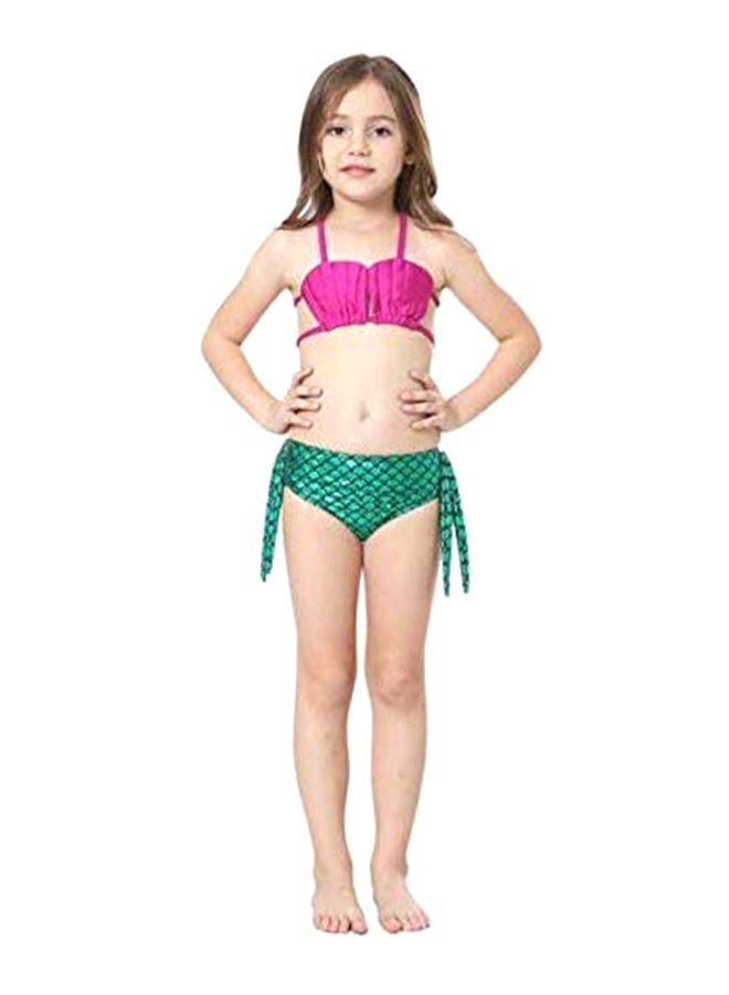 3-Piece Mermaid Swimming Suit Set 140cm