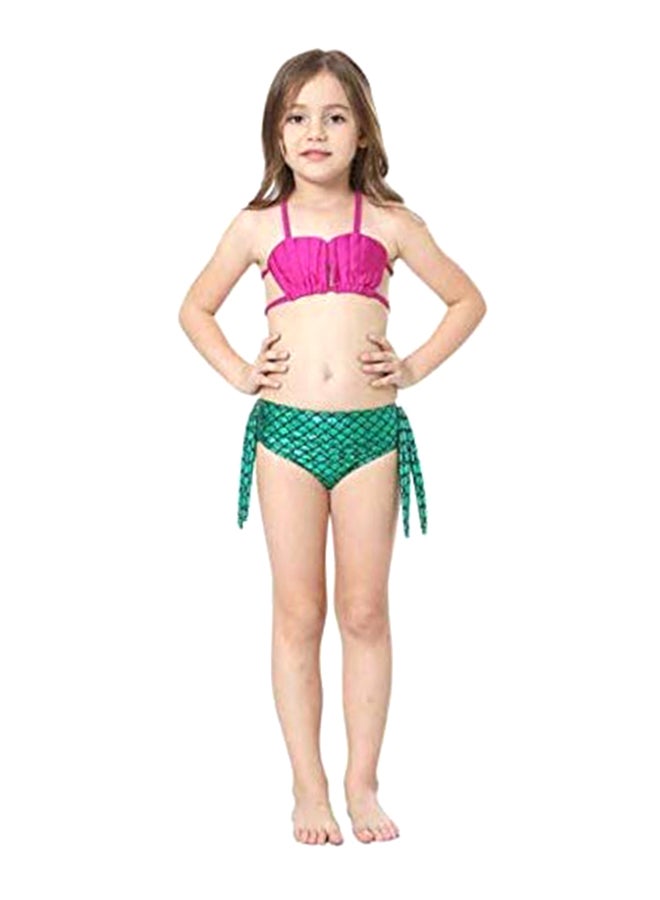 3-Piece Mermaid Swimming Suit Set 110cm