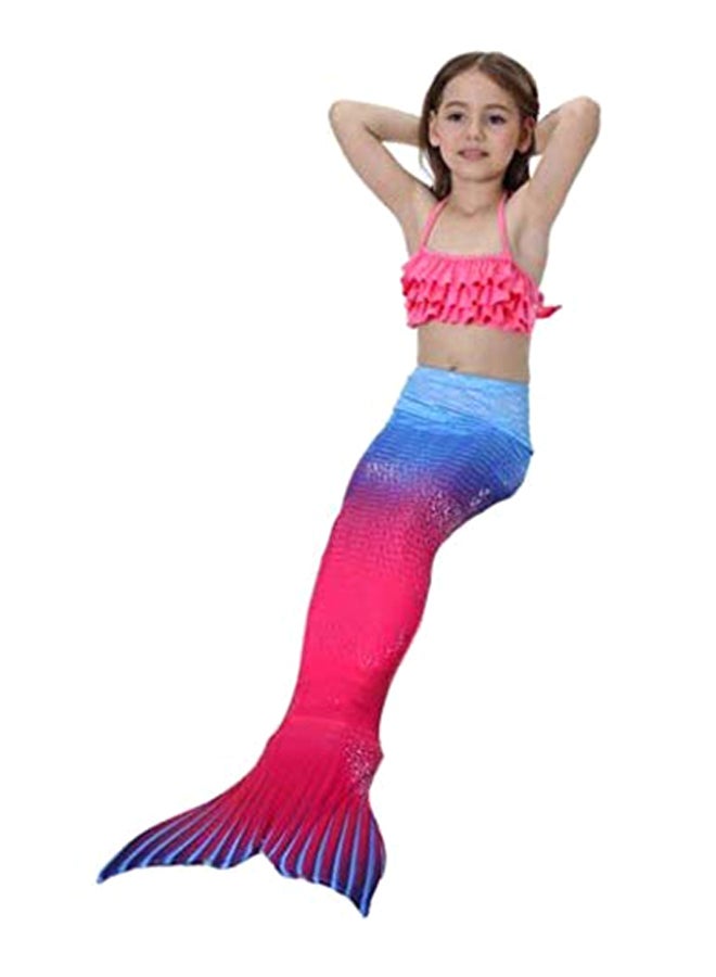 3-Piece Mermaid Swimming Suit With Bikini Set 140cm