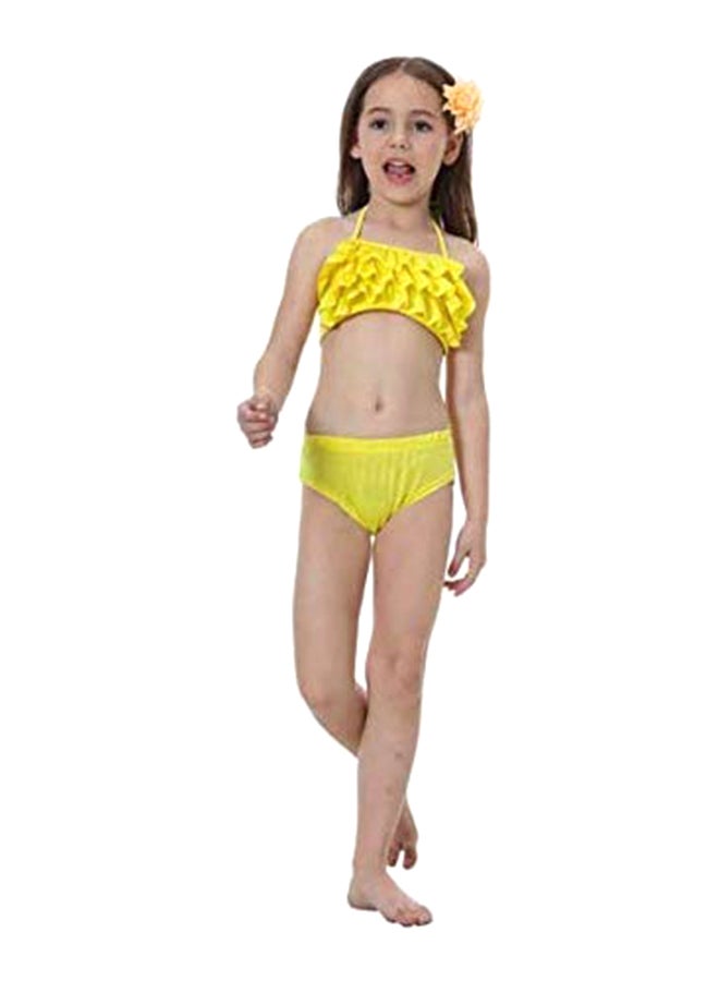 3-Piece Mermaid Swimming Suit With Bikini Set 130cm