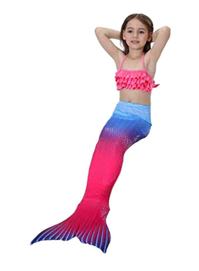 5-Piece Mermaid Swimming Suit With Bikini Set 130cm