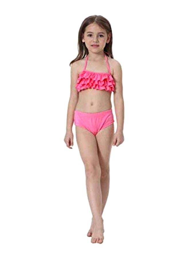 5-Piece Mermaid Swimming Suit With Bikini Set 130cm