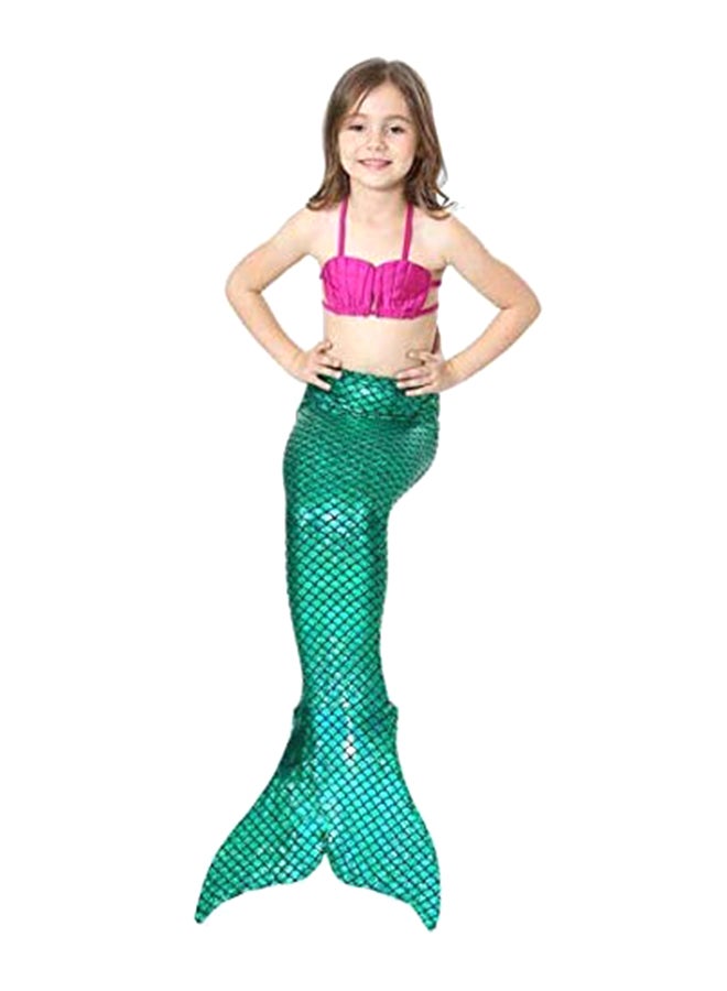 5-Piece Mermaid Swimming Suit With Bikini Set 110cm
