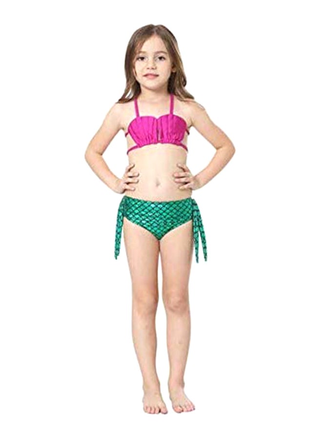 5-Piece Mermaid Swimming Suit With Bikini Set 110cm