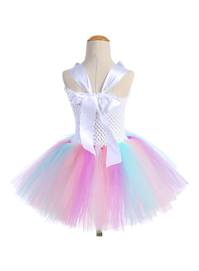 Rainbow Unicorn Tutu Dress With Headband Set 6Y