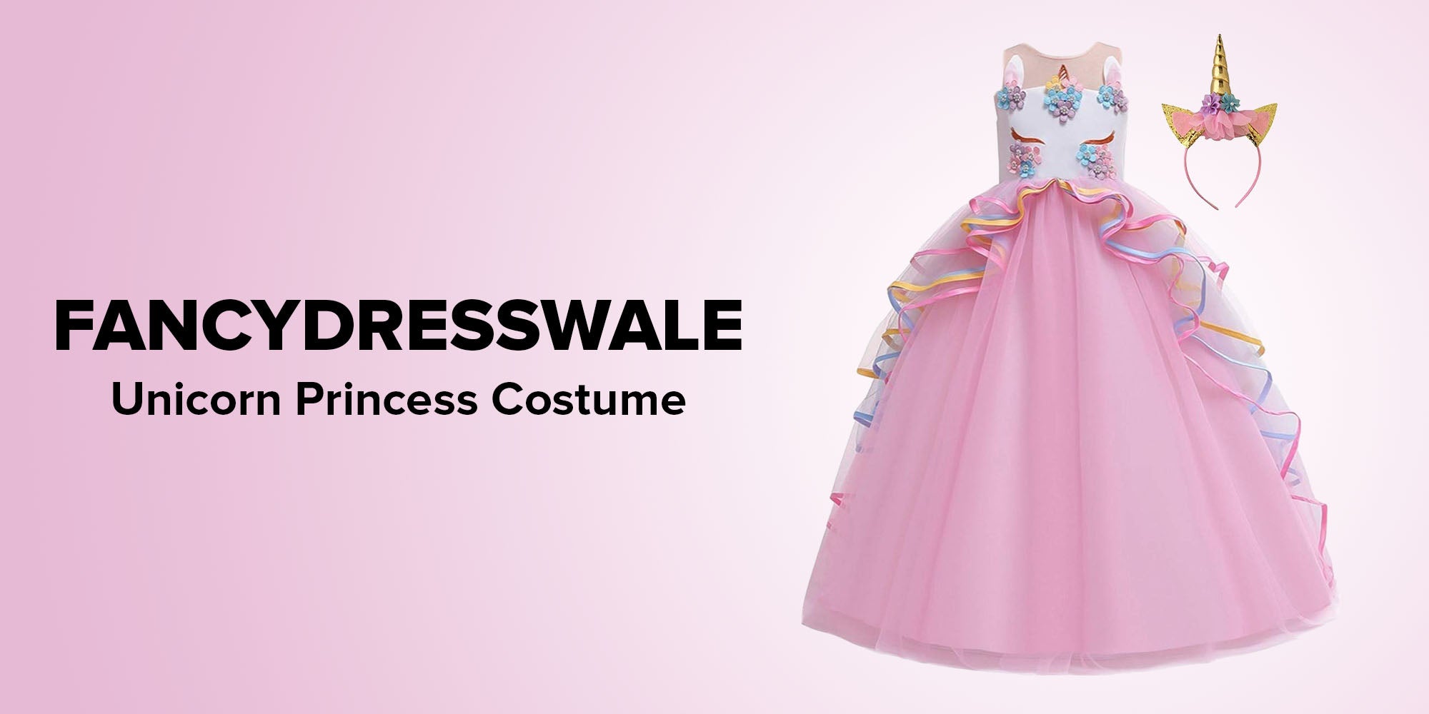 Unicorn Princess Costume Birthday Pageant Party Dance Performance Fancy Dress Up Outfit 4 - 5 Years