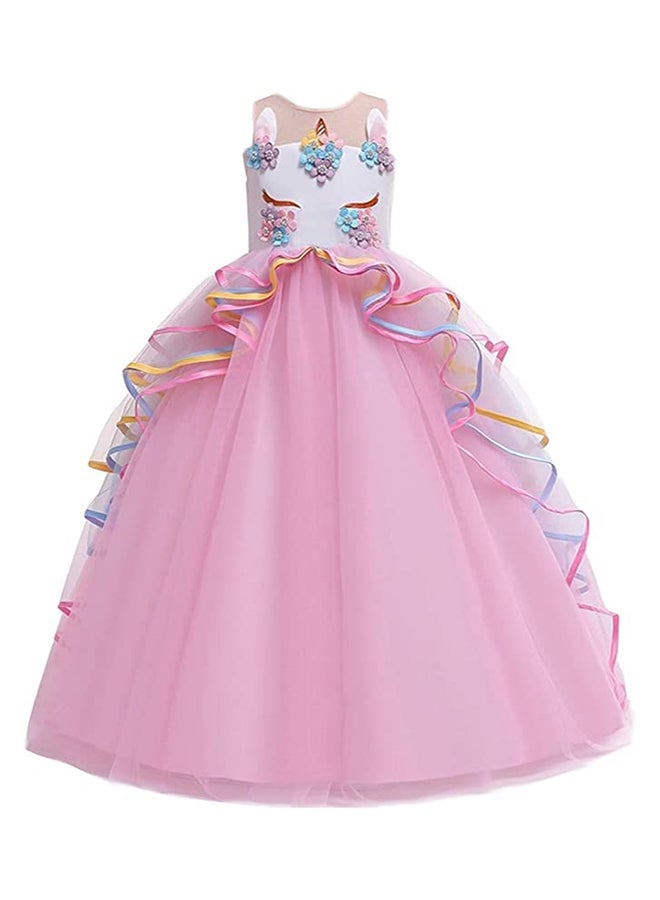 Unicorn Princess Costume Birthday Pageant Party Dance Performance Fancy Dress Up Outfit 4 - 5 Years