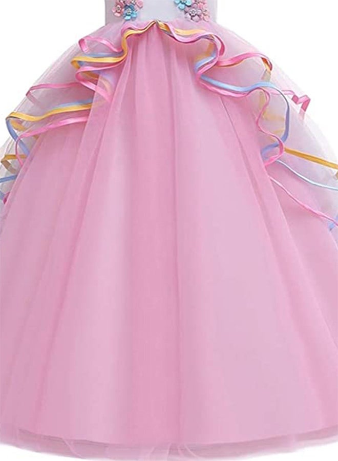 Unicorn Princess Costume Birthday Pageant Party Dance Performance Fancy Dress Up Outfit 4 - 5 Years
