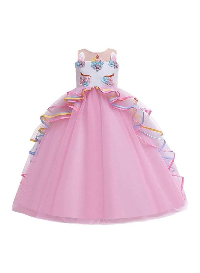 Unicorn Headband Princess Costume Birthday Pageant Party Dance Performance Fancy Dress Up Outfit 10 - 11 Years