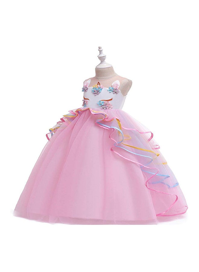 Unicorn Headband Princess Costume Birthday Pageant Party Dance Performance Fancy Dress Up Outfit 10 - 11 Years