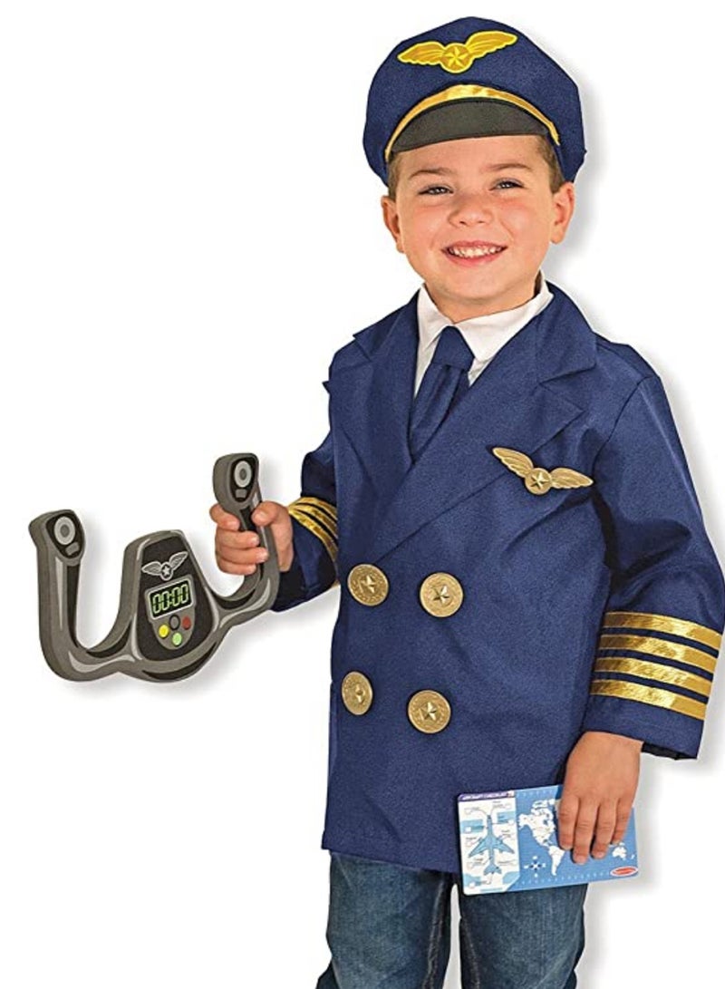 Airline Pilot Costume With Cape And Steering 4-6 Years