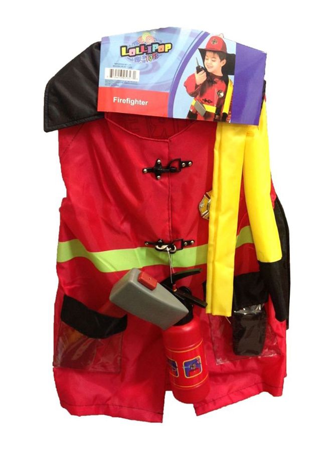 7-Piece Fire Fighter Fancy Dress Costume Set 3 Years