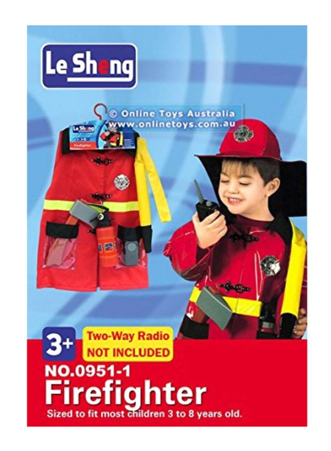 7-Piece Fire Fighter Fancy Dress Costume Set 3 Years