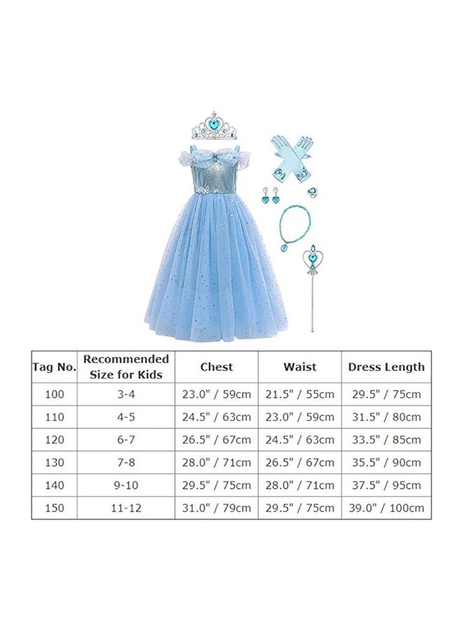 Sofia Aurora Cinderella Princess Fancy Dress Costume With Accessories Set 71x67x90cm