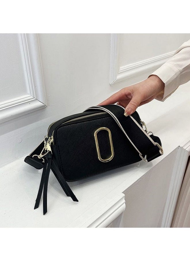Women's Versatile PU Leather Shoulder Bag, Ladies Portable Camera Bag Crossbody Bag Sling Bag Side Bag Carry Bag, Retro Contrasting Small Square Bag Handbag Satchel Bags for Girls/College Students